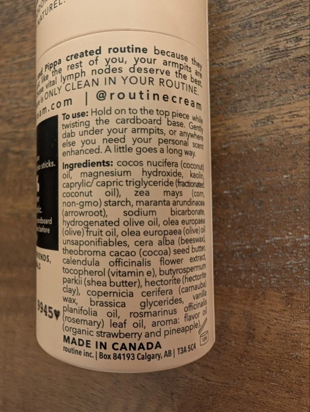 Routine Natural Beauty - Cat Lady Natural Deodorant - Cream Stick